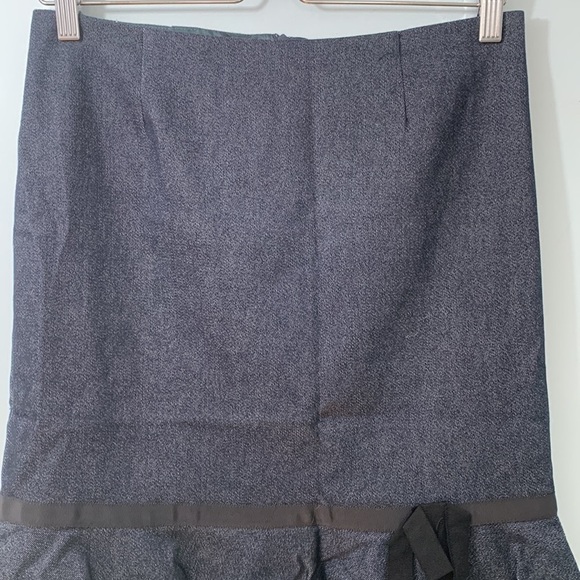 Trina Turk LA | Mermaid Lace Flared Peplum Ruffle Denim Fully Lined Midi Skirt 4 - Picture 7 of 16